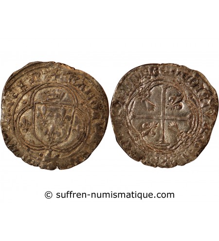 CHARLES VIII - BLANC A LA COURONNE DE BRETAGNE 1483 / 1498 NANTES