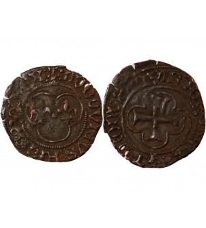 CHARLES VIII - DENIER TOURNOIS 1483 / 1498 ROUEN 2