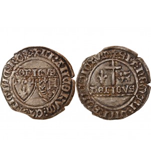 HENRY VI DE LANCASTRE - BLANC AUX ECUS 1422 / 1471 LE MANS 2