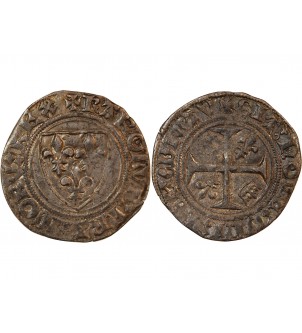 CHARLES VI - BLANC GUENAR 1380 / 1422 CHÂLONS 2