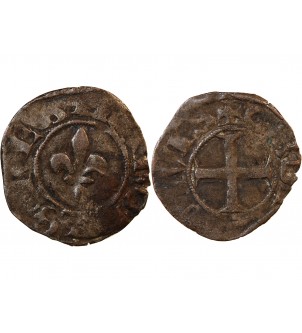 CHARLES VII - OBOLE TOURNOIS 1422 / 1461 ATELIER INDÉTERMINÉ 2