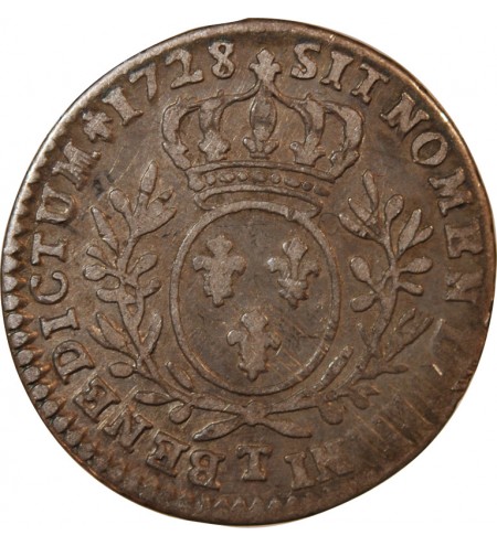 LOUIS XV﻿ - 1/10 ECU AUX BRANCHES D'OLIVIER 1728 T NANTES