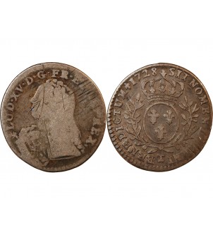 LOUIS XV﻿ - 1/10 ECU AUX BRANCHES D'OLIVIER 1728 T NANTES 2