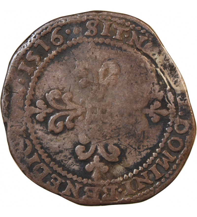 HENRI III - FRANC "Au Col Plat" ARGENT 1576 9 RENNES
