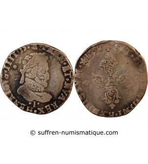 HENRI IV﻿ - 1/2 FRANC ARGENT 1592 I LIMOGES R2