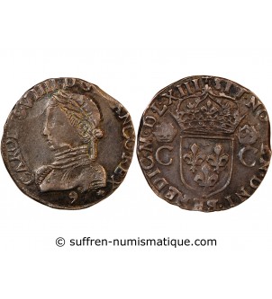 CHARLES IX - TESTON ARGENT 1563 9 RENNES