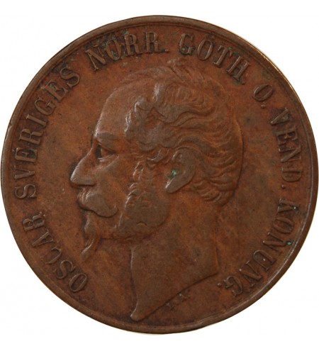 SUÈDE, OSCAR I - 5 ÖRE 1858