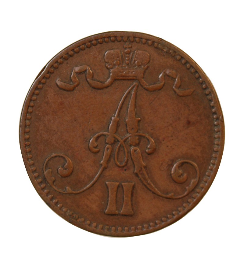 FINLANDE, ALEXANDRE II - 5 PENNIÄ 1867