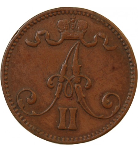 FINLANDE, ALEXANDRE II - 5 PENNIÄ 1867