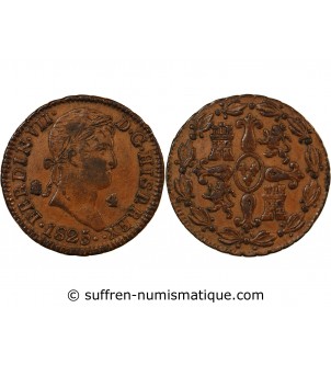 ESPAGNE, FERDINAND VII - 4 MARAVEDIS 1825 SEGOVIE