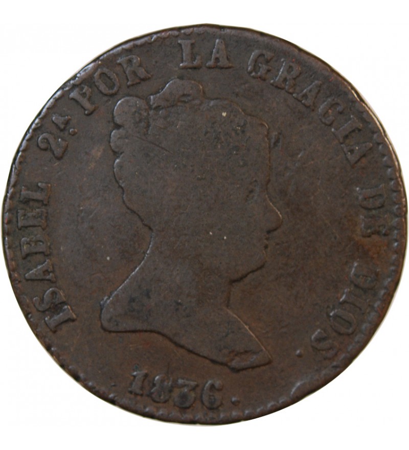 ESPAGNE, ISABELLE II - 8 MARAVEDIS 1836 SEGOVIE