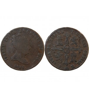 ESPAGNE, ISABELLE II - 8 MARAVEDIS 1836 SEGOVIE 2