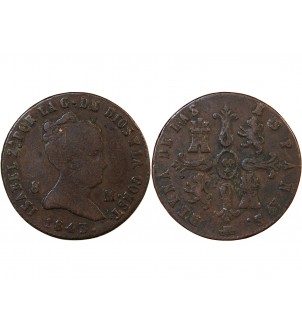 ESPAGNE, ISABELLE II - 8 MARAVEDIS 1843 SEGOVIE 2