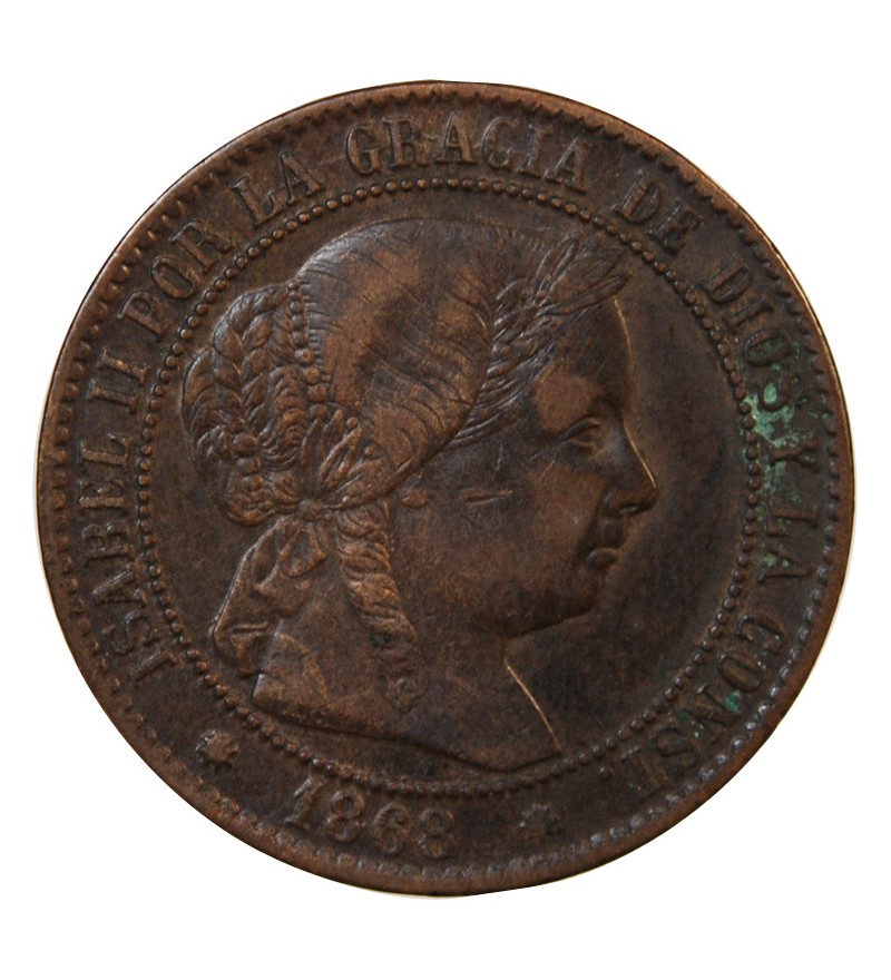 ESPAGNE, ISABELLE II - 2 1/2 CENTIMOS 1868 OM