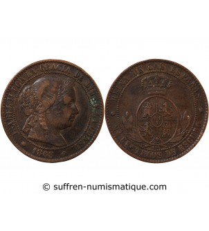 ESPAGNE, ISABELLE II - 2 1/2 CENTIMOS 1868 OM