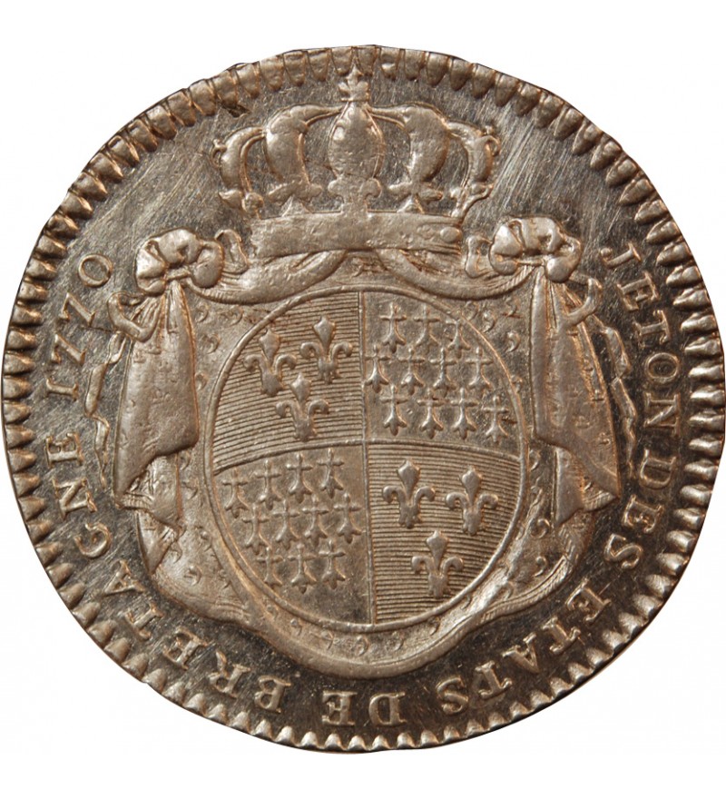 ETATS DE BRETAGNE, LOUIS XV – JETON ARGENT 1770 RENNES Daniel 120