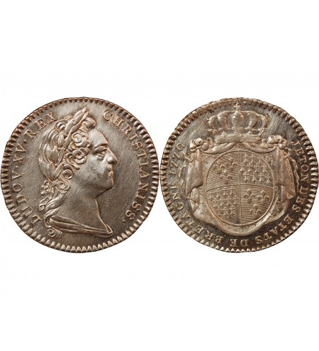 ETATS DE BRETAGNE, LOUIS XV – JETON ARGENT 1770 RENNES Daniel 120