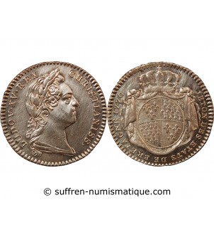 ETATS DE BRETAGNE, LOUIS XV – JETON ARGENT 1770 RENNES Daniel 120