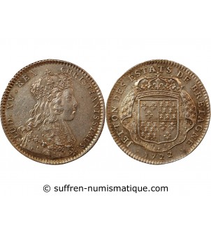 ETATS DE BRETAGNE, LOUIS XV – JETON ARGENT 1722 NANTES Daniel 76