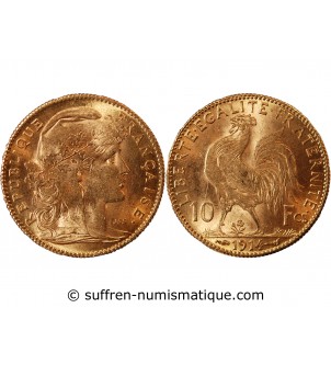 MARIANNE, COQ - 10 FRANCS OR 1914