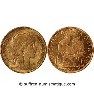 MARIANNE, COQ - 10 FRANCS OR 1905
