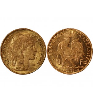 MARIANNE, COQ - 10 FRANCS OR 1905 2