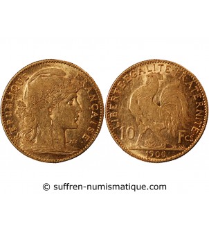 MARIANNE, COQ - 10 FRANCS OR 1900