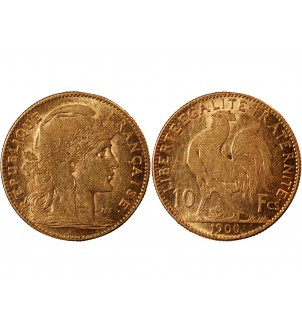 MARIANNE, COQ - 10 FRANCS OR 1900 2