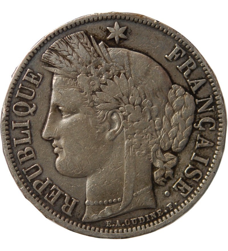 5 FRANCS ARGENT CERES AVEC LEGENDE 1870 A PARIS