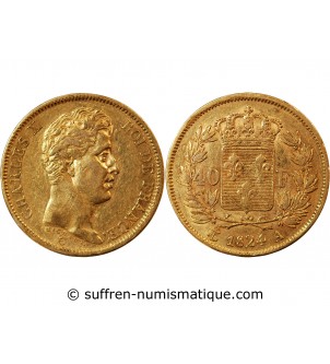 CHARLES X﻿ - 40 FRANCS OR 1824 A PARIS﻿
