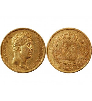 CHARLES X﻿ - 40 FRANCS OR 1824 A PARIS﻿ 2
