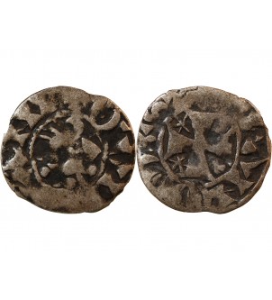 DUCHÉ DE BRETAGNE, ETIENNE Ier - DENIER ARGENT 1093 / 1138 GUINGAMP 2