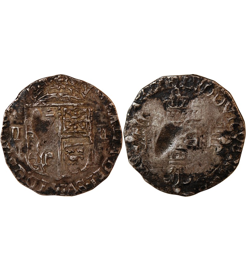 LOUIS XIII - 1/8 ECU ARGENT DE BEARN DATE ILLISIBLE