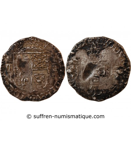 LOUIS XIII - 1/8 ECU ARGENT DE BEARN DATE ILLISIBLE