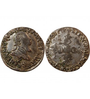HENRI IV﻿ - 1/2 FRANC ARGENT AU TYPE D'AMIENS DATE ILLISIBLE 2
