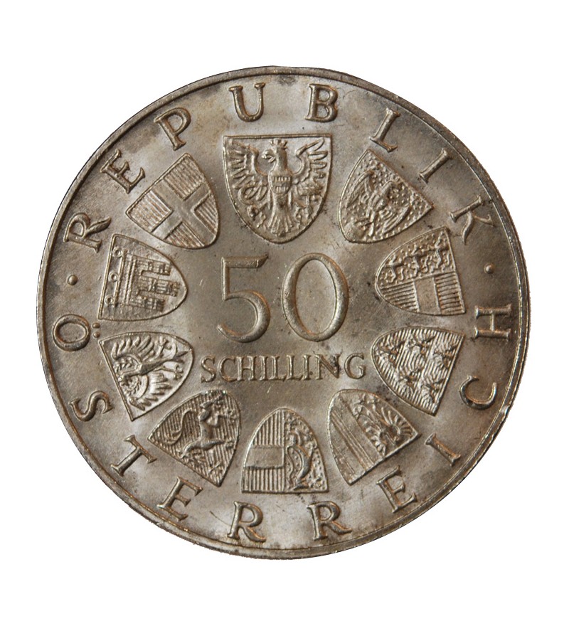 AUTRICHE, MAXIMILIAN Ier - 50 SCHILLING ARGENT 1969