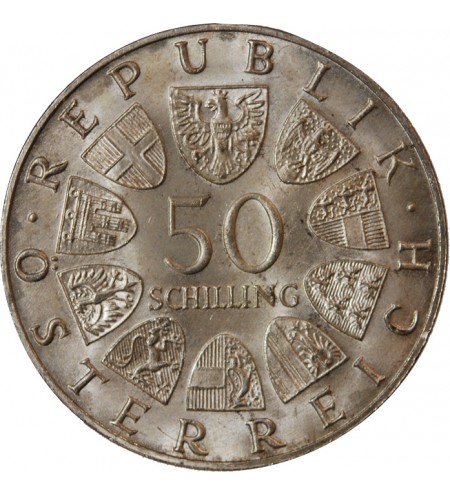 AUTRICHE, MAXIMILIAN Ier - 50 SCHILLING ARGENT 1969