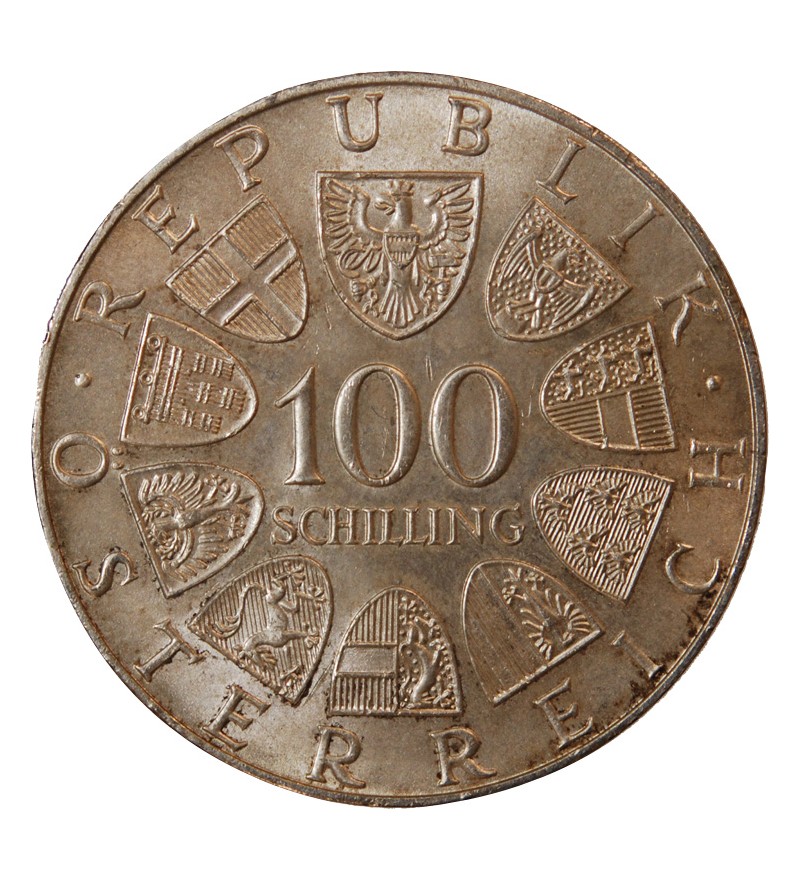 AUTRICHE, BURGTHEATER - 100 SCHILLING ARGENT 1976