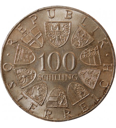 AUTRICHE, BURGTHEATER - 100 SCHILLING ARGENT 1976