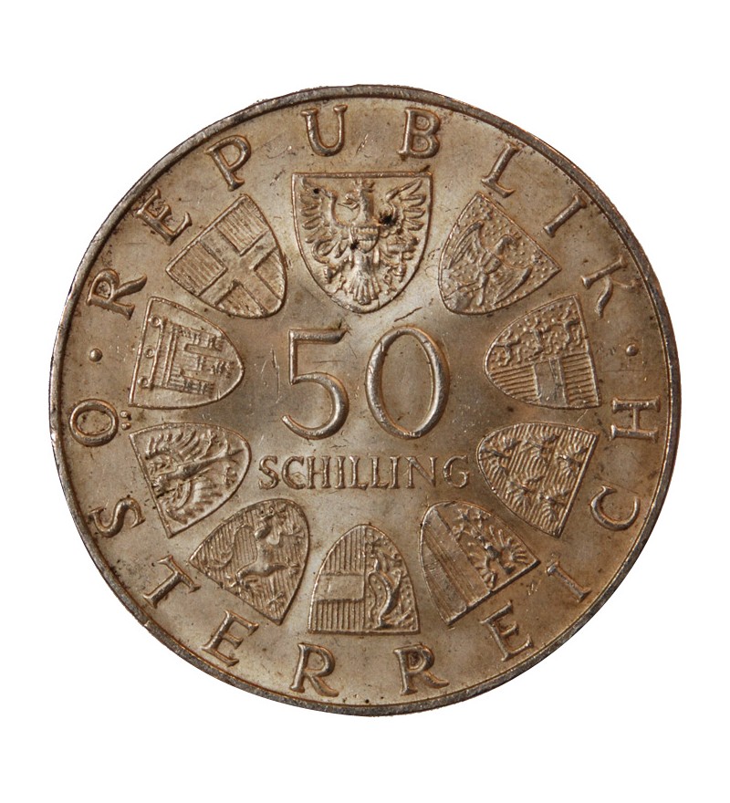 AUTRICHE, UNIVERSITE INNSBRUCK - 50 SCHILLING ARGENT 1970