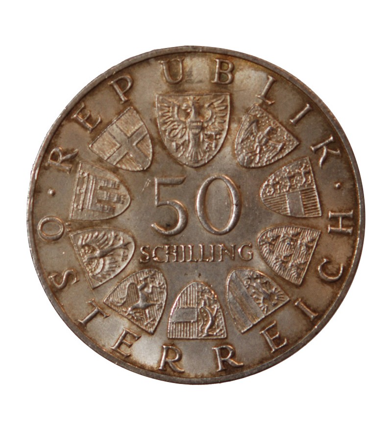 AUTRICHE, UNIVERSITE DE VIENNE - 50 SCHILLING ARGENT 1965