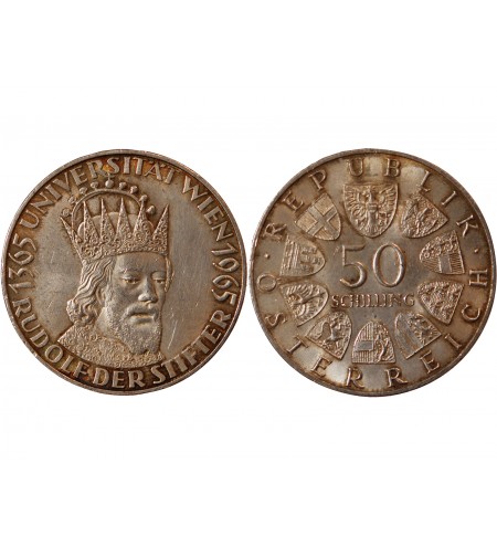 AUTRICHE, UNIVERSITE DE VIENNE - 50 SCHILLING ARGENT 1965