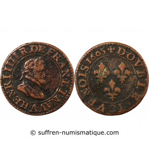HENRI IV - DOUBLE TOURNOIS 1605 A PARIS