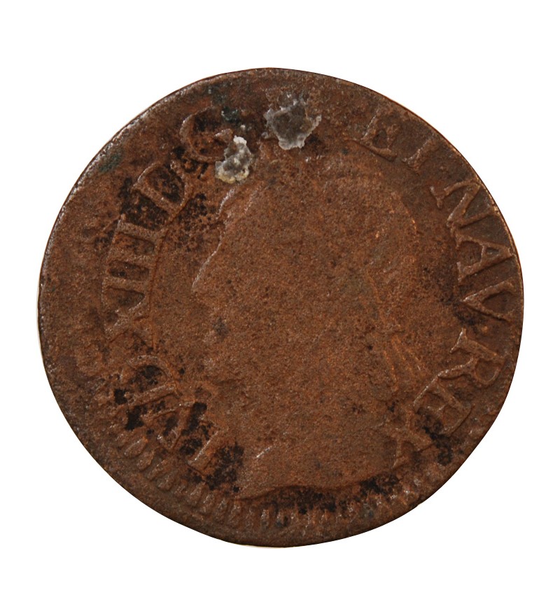 LOUIS XIII - DOUBLE TOURNOIS 1642 H LA ROCHELLE