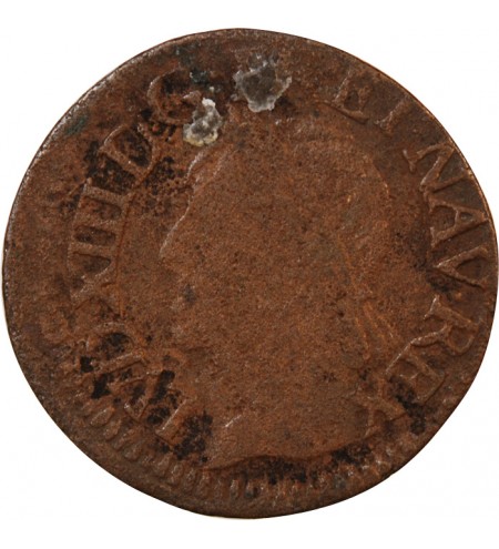 LOUIS XIII - DOUBLE TOURNOIS 1642 H LA ROCHELLE