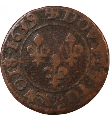 LOUIS XIII - DOUBLE TOURNOIS 1639 E TOURS