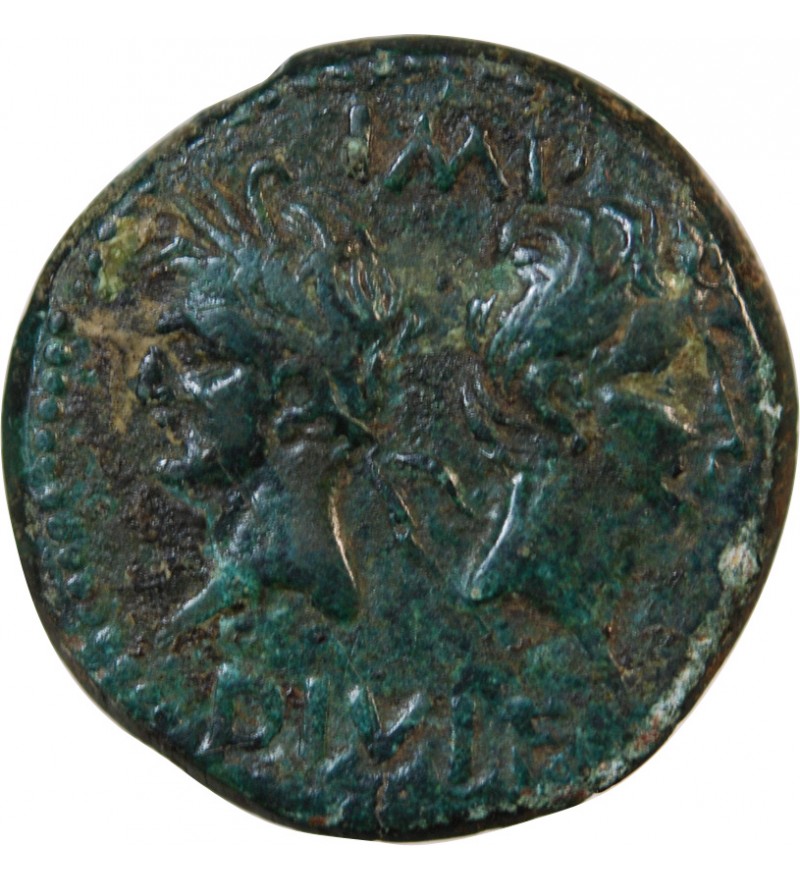 NEMAUSUS, NIMES, AUGUSTE ET AGRIPPA - DUPONDIUS Type 2 - 27 / 9 AV JC