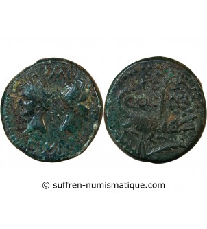 NEMAUSUS, NIMES, AUGUSTE ET AGRIPPA - DUPONDIUS Type 2 - 27 / 9 AV JC