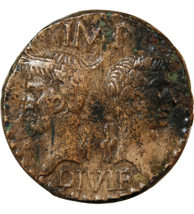 NEMAUSUS, NIMES, AUGUSTE ET AGRIPPA - DUPONDIUS Type 3 - Vers 10 AV JC