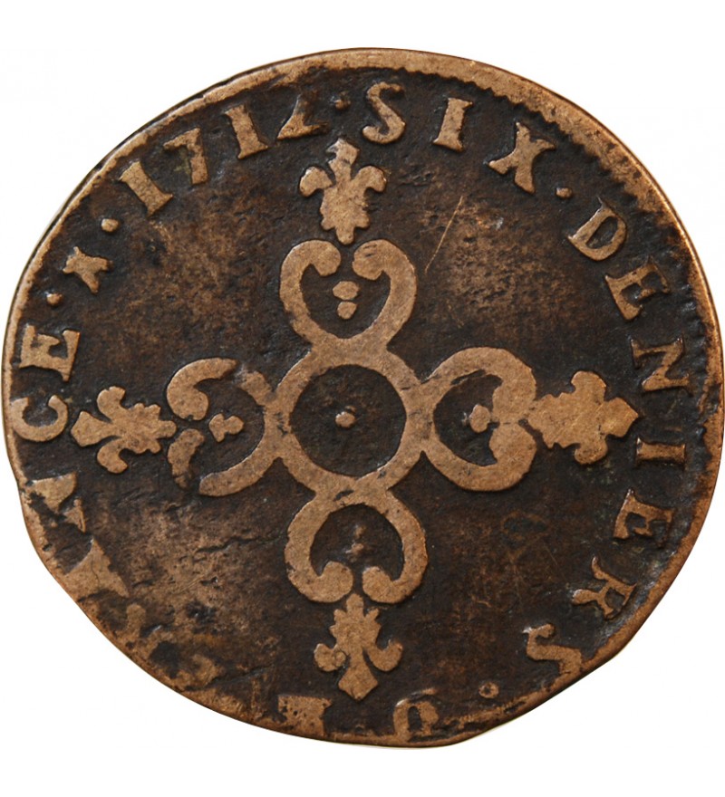 LOUIS XIV﻿ - 6 DENIERS DITS "DARDENNE" 1712 N MONTPELLIER
